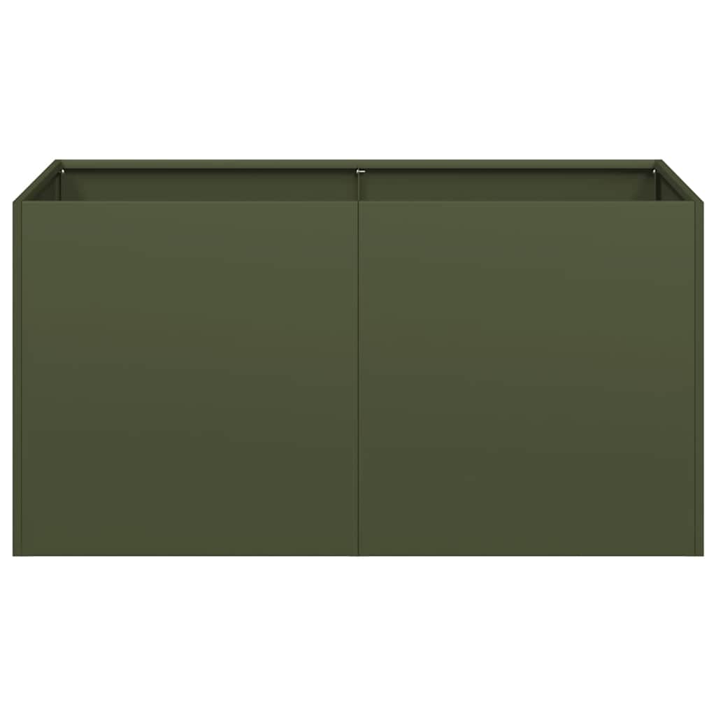 Jardinera De Acero Laminado En Frío Verde Oliva 80x40x40 Cm_3