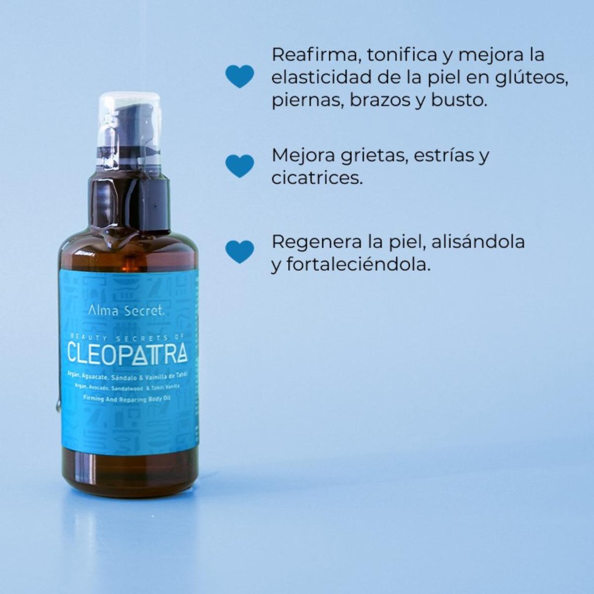 Aceite reafirmante y rejuvenecedor sándalo y vainilla Cleopatra Alma Secret 100 ml