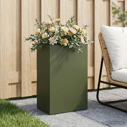 Macetero De Jardín Verde Oliva 50 X 30 X 75 Cm_1