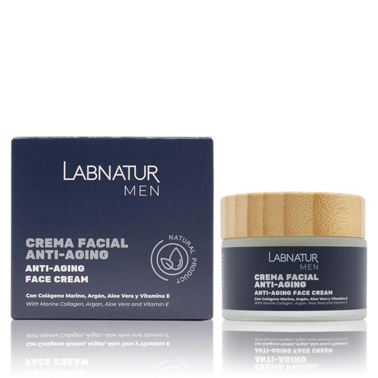 Crema Facial para Hombre Labnatur 50 ml | Colágeno Marino, Argán y Ginseng | Hidratación, Firmeza y Antiedad_0