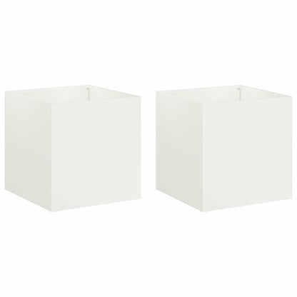 Macetero De Jardín 2 Uds. Blanco 20 X 20 X 20 Cm_0