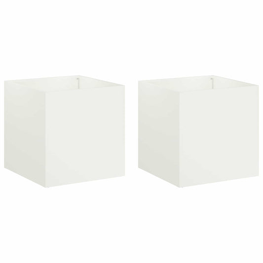 Macetero De Jardín 2 Uds. Blanco 20 X 20 X 20 Cm_0
