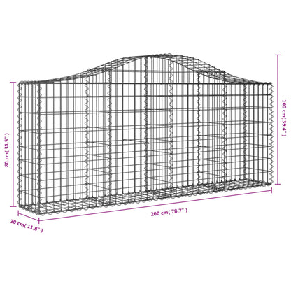 Cestas De Gaviones 20 Uds Forma De Arco Hierro 200x30x80/100 Cm_5