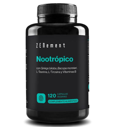 Nootropico, con ginkgo biloba, bacopa, teanina, tirosina y vitaminas B Zenement, 120 comprimidos