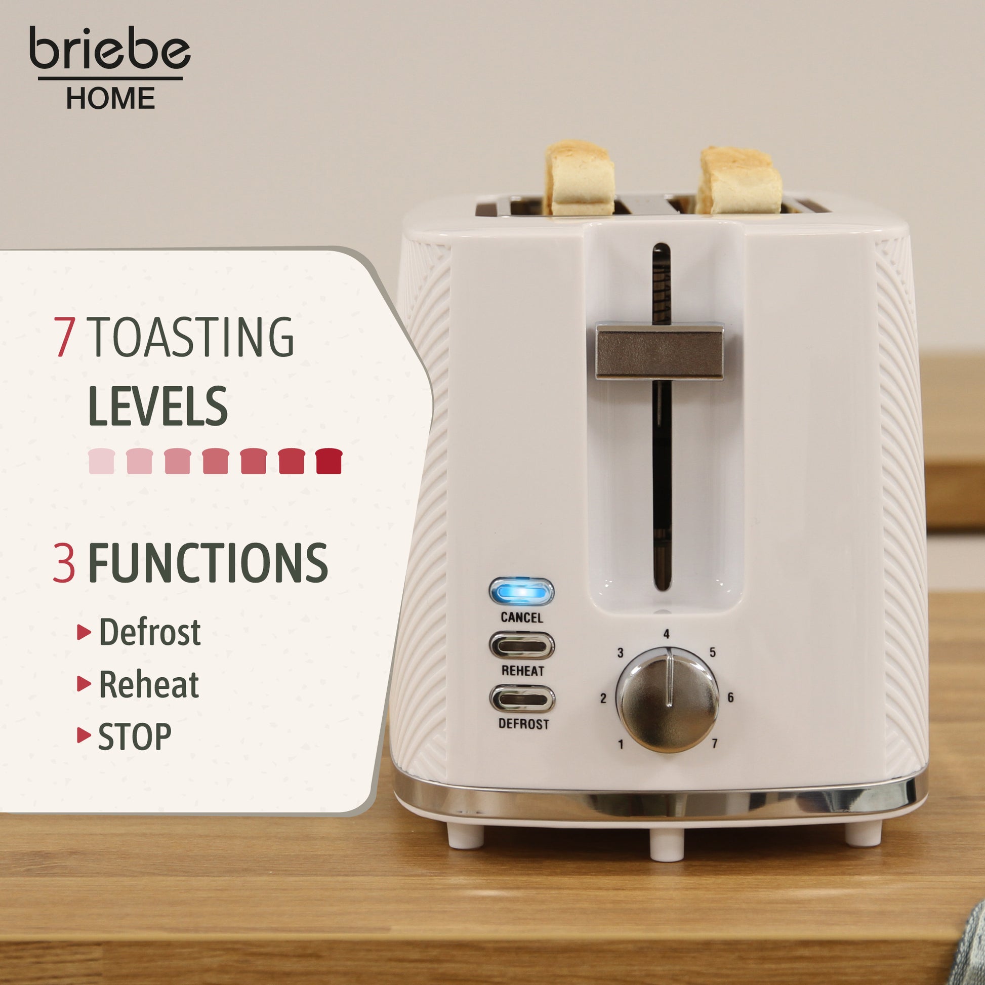 Briebe Elegance Set Tostadora Pan 2 Rebanadas + Hervidor Agua Eléctrico Inalámbrico + Batidora De Mano_1
