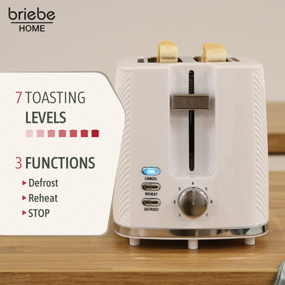Briebe Elegance Set Tostadora Pan 2 Rebanadas + Hervidor Agua Eléctrico Inalámbrico + Batidora De Mano_1