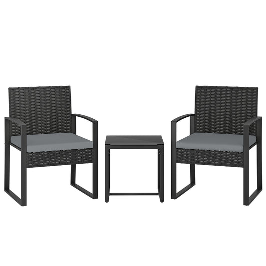 Conjunto De Jardín Outsunny Acero, Pe Gris Claro 58x55x76 Cm_0