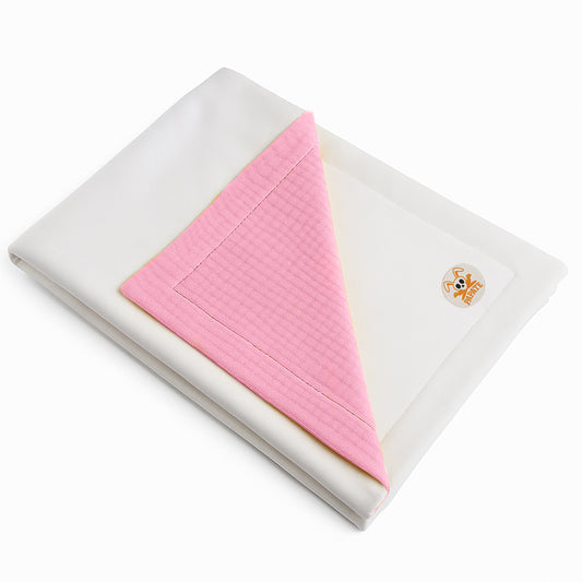 Manta De Algodón Orgánico Rex Blanca Y Rosa_0