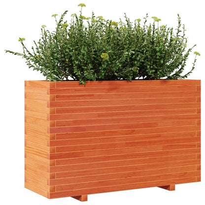 Jardinera Madera Maciza De Pino Marrón Cera 110x40x72 Cm_3