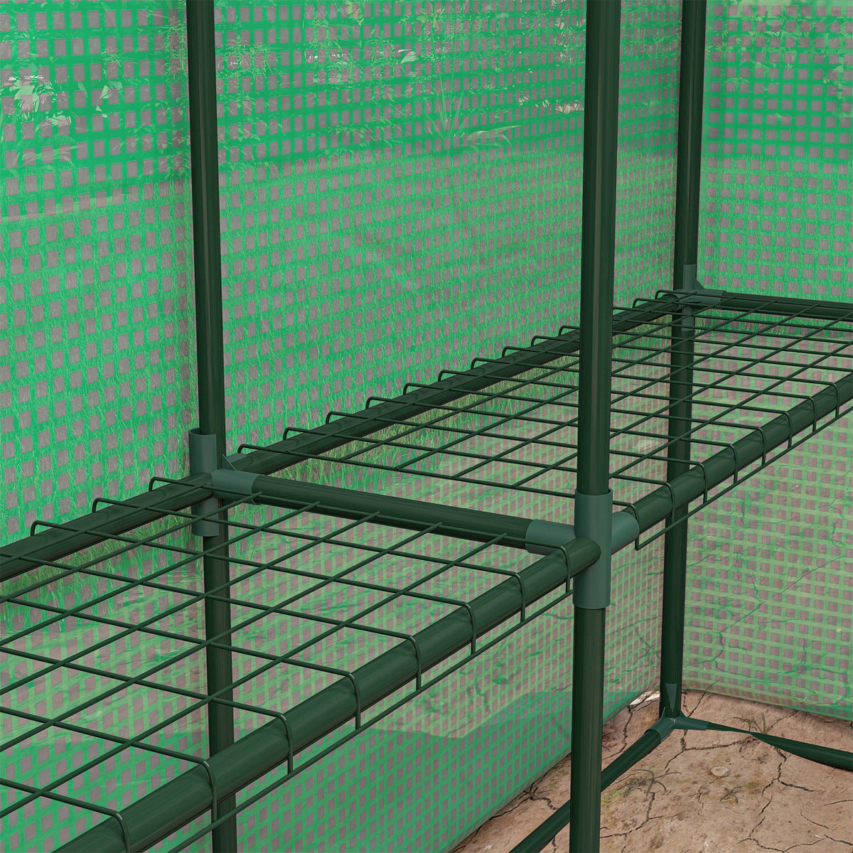 Outsunny Invernadero Pequeño Con Estantes De 4 Niveles 244x180x210 Cm Verde_4
