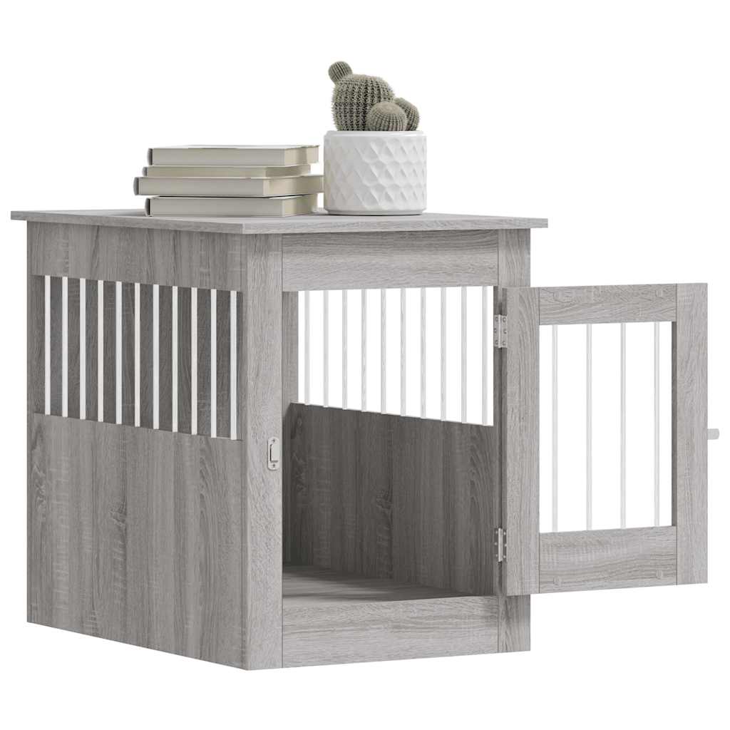 Jaula Para Perros Madera De Ingeniería Gris Sonoma 55x80x68 Cm_4