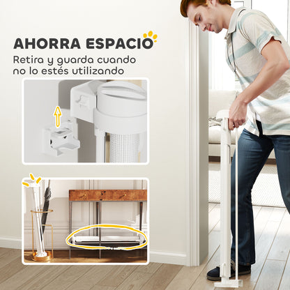 Pawhut Barrera De Seguridad Para Perros Retráctil 0-136 Cm Para Escaleras_5