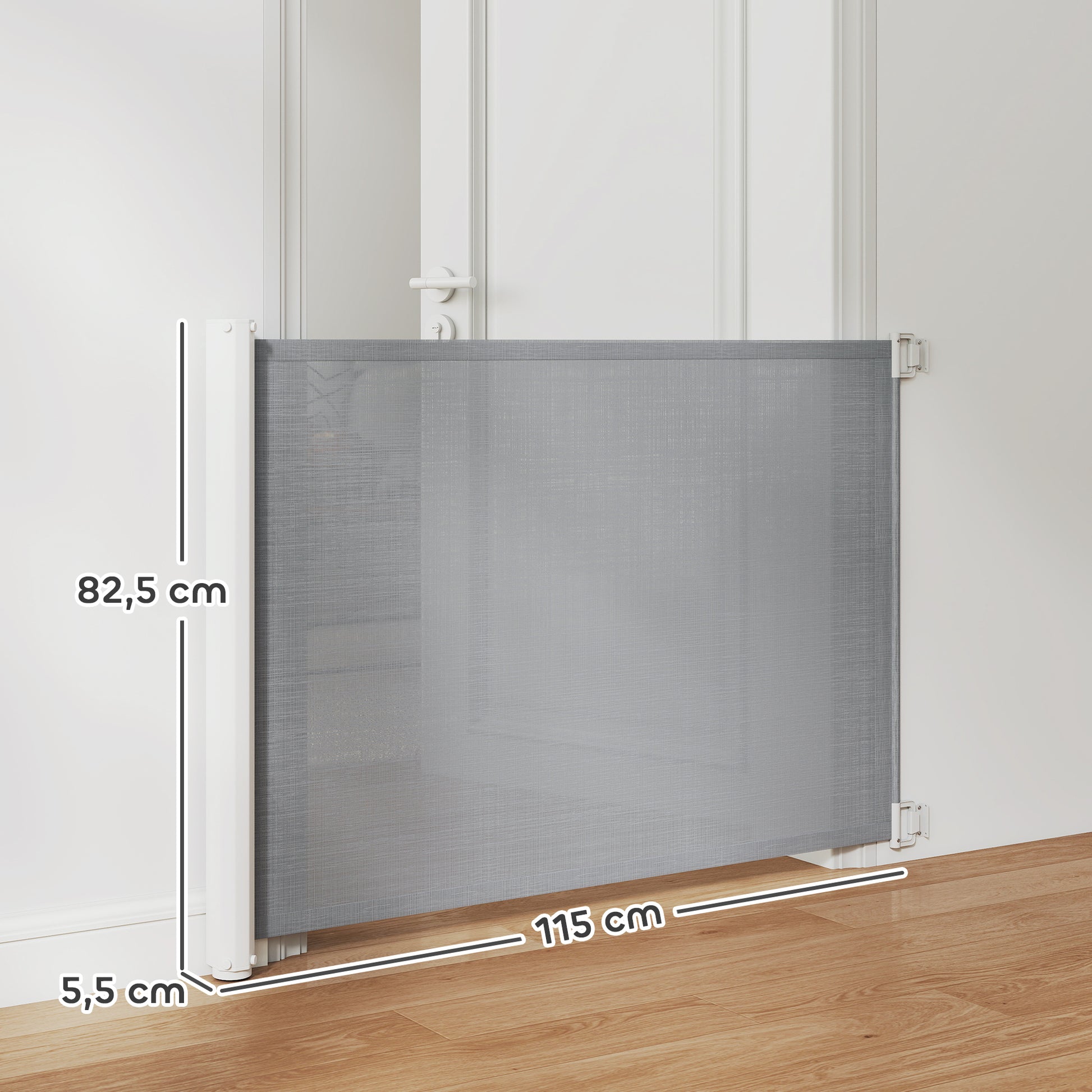 Pawhut Barrera Seguridad Para Perros Para Escaleras Y Puertas 5,5-115x5,5x82,5cm_2