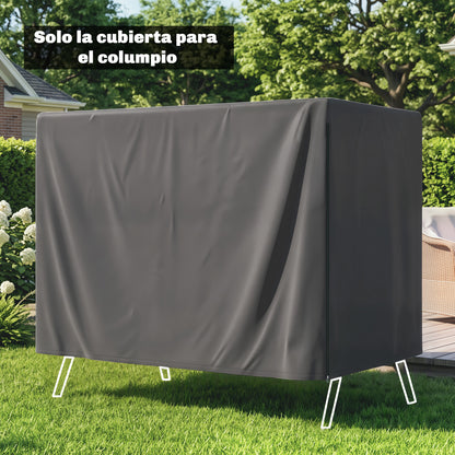 Outsunny Funda Balancín Jardín Con Cremallera 215x155x150 Cm Gris Oscuro_3
