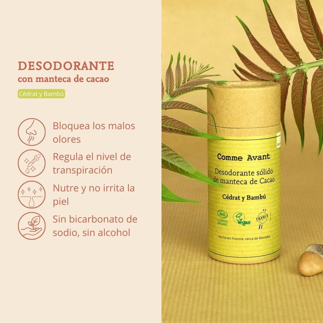 Desodorante sólido de cidra y bambú Comme Avant 60 g
