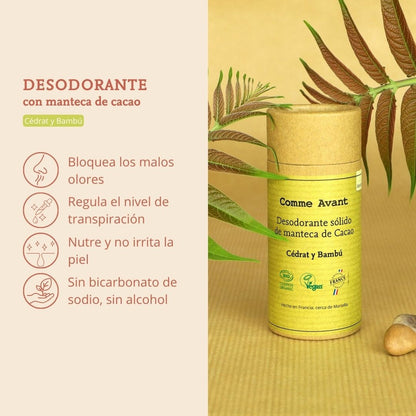 Desodorante sólido de cidra y bambú Comme Avant 60 g