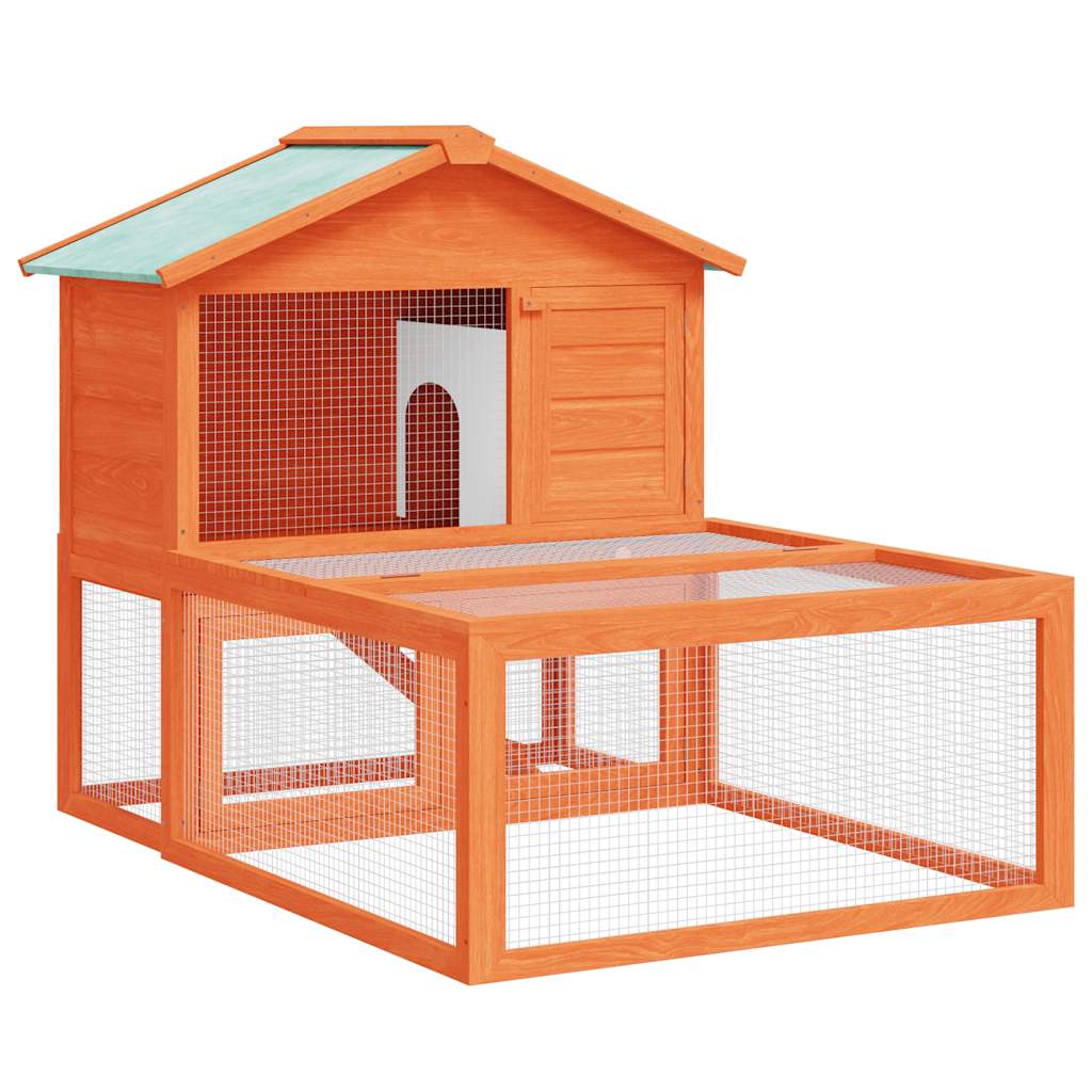 Conejera Jaula De Animales Con Patio Exterior Madera_0