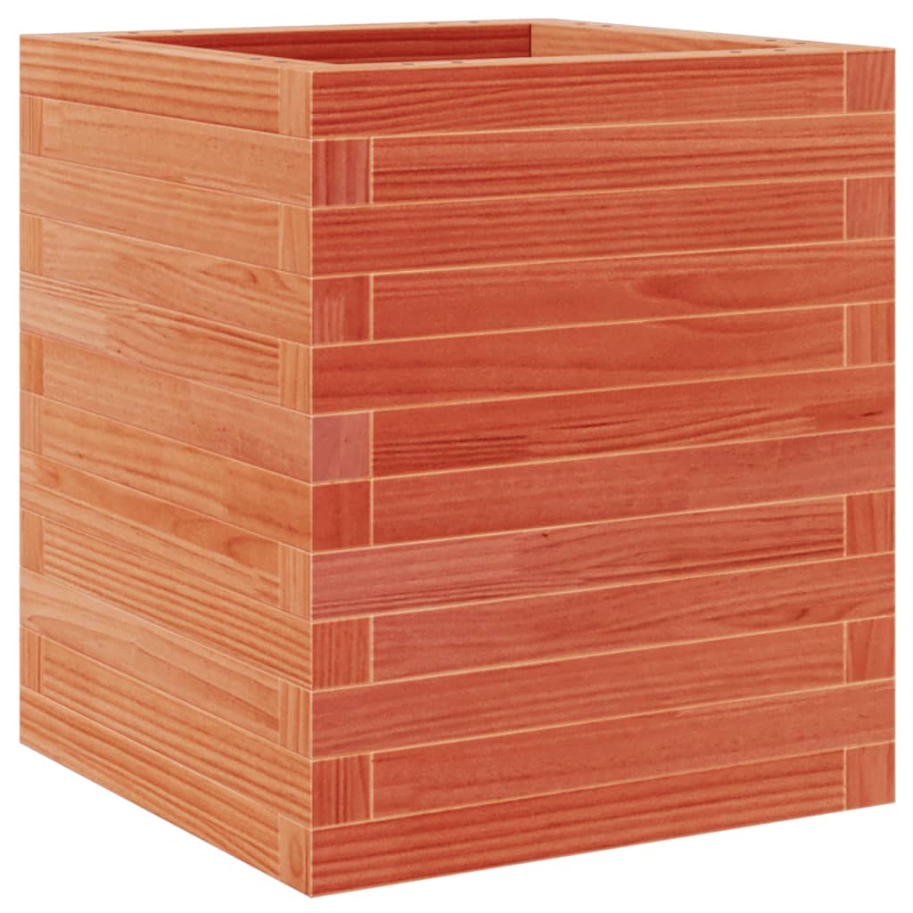 Jardinera De Madera Maciza Pino Marrón Cera 40x40x46 Cm_0