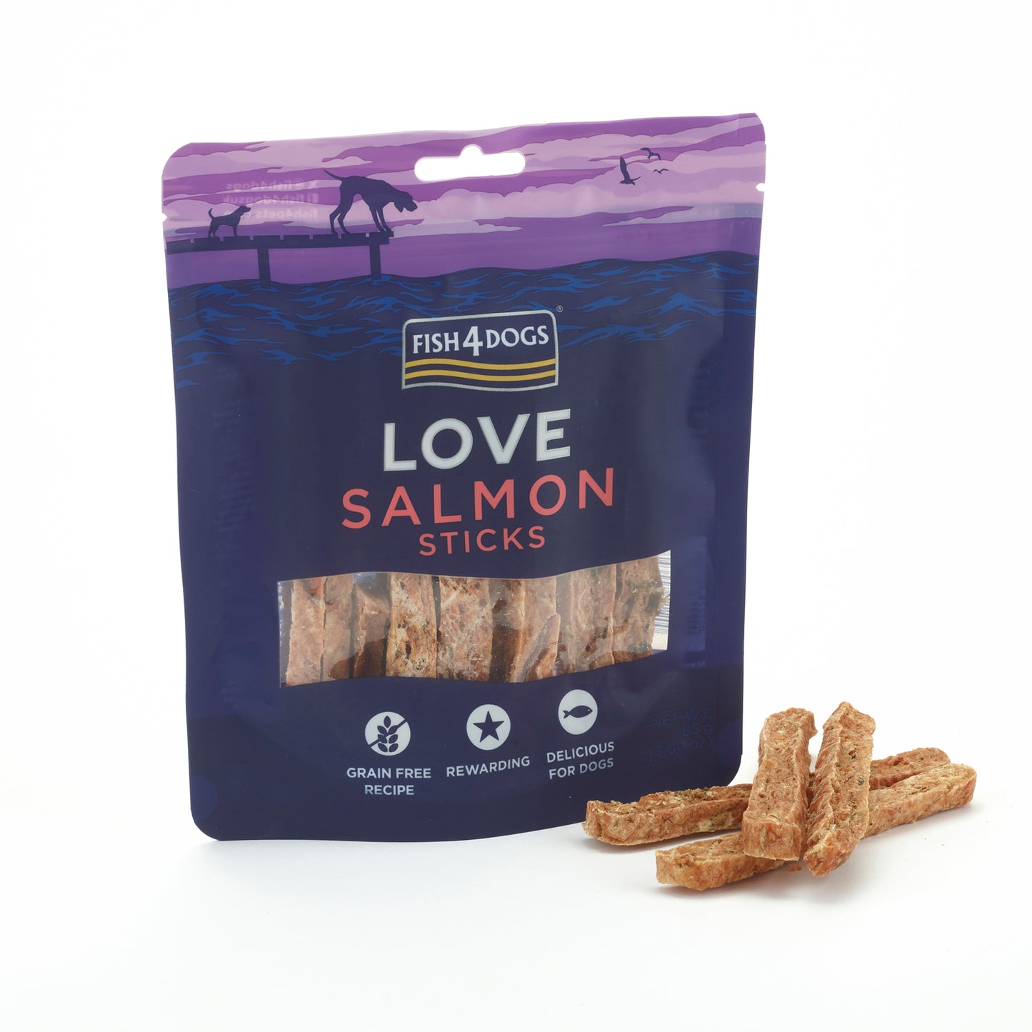 Fish4dogs Snack Para Perros – Love Salmón Sticks 85 G (pack De 10)_0