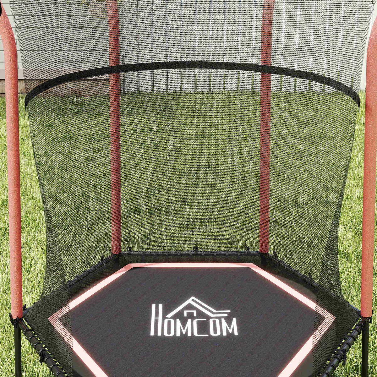 Cama Elástica Infantil Homcom Acero, Pp Rosa 122x111x190 Cm_3