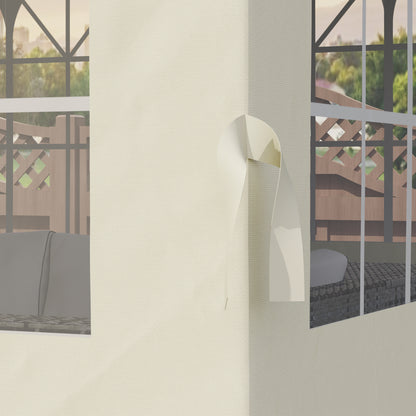 Laterales Para Carpa Outsunny Poliéster Crema 302x205 Cm_4
