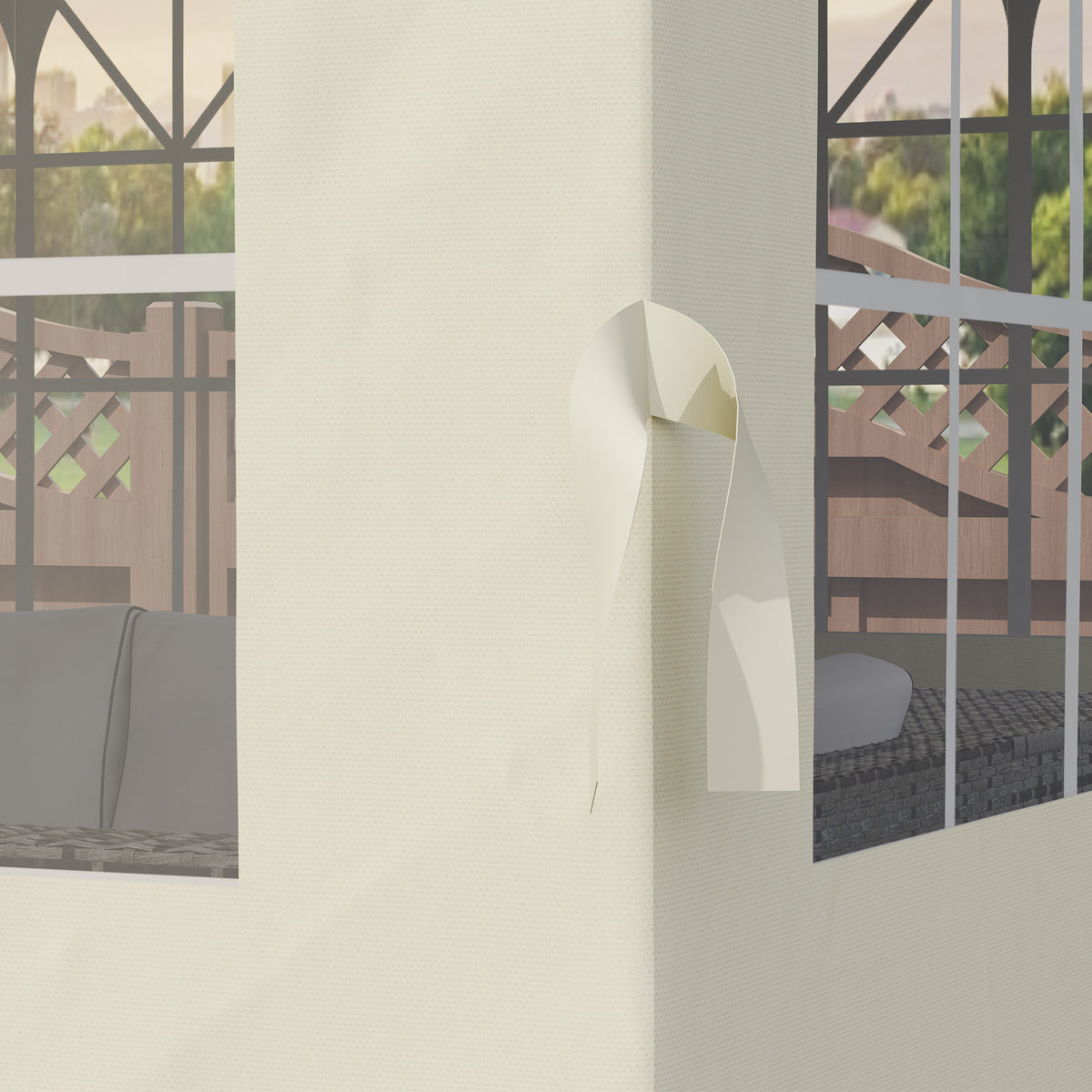 Outsunny 4 Paredes Laterales Para Cenador 3x3 M Con 8 Ventanas Crema_4