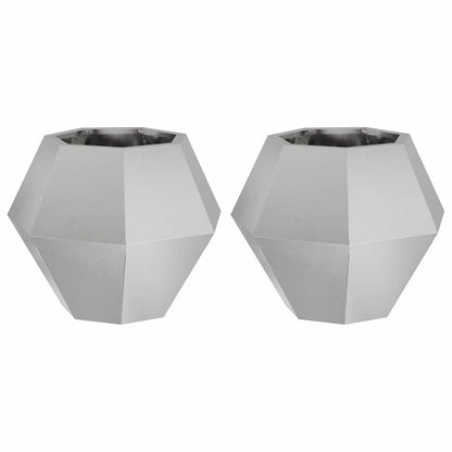 Jardinera 2 Pcs Plateado 50 X 50 X 40 Cm Acero Inoxidable_0
