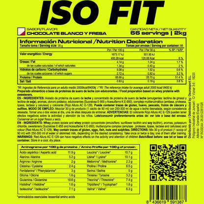 Iso Fit - 2kg - Chocolate Blanco Con Fresa - Aumenta La Masa Muscular - Masmusculo_4