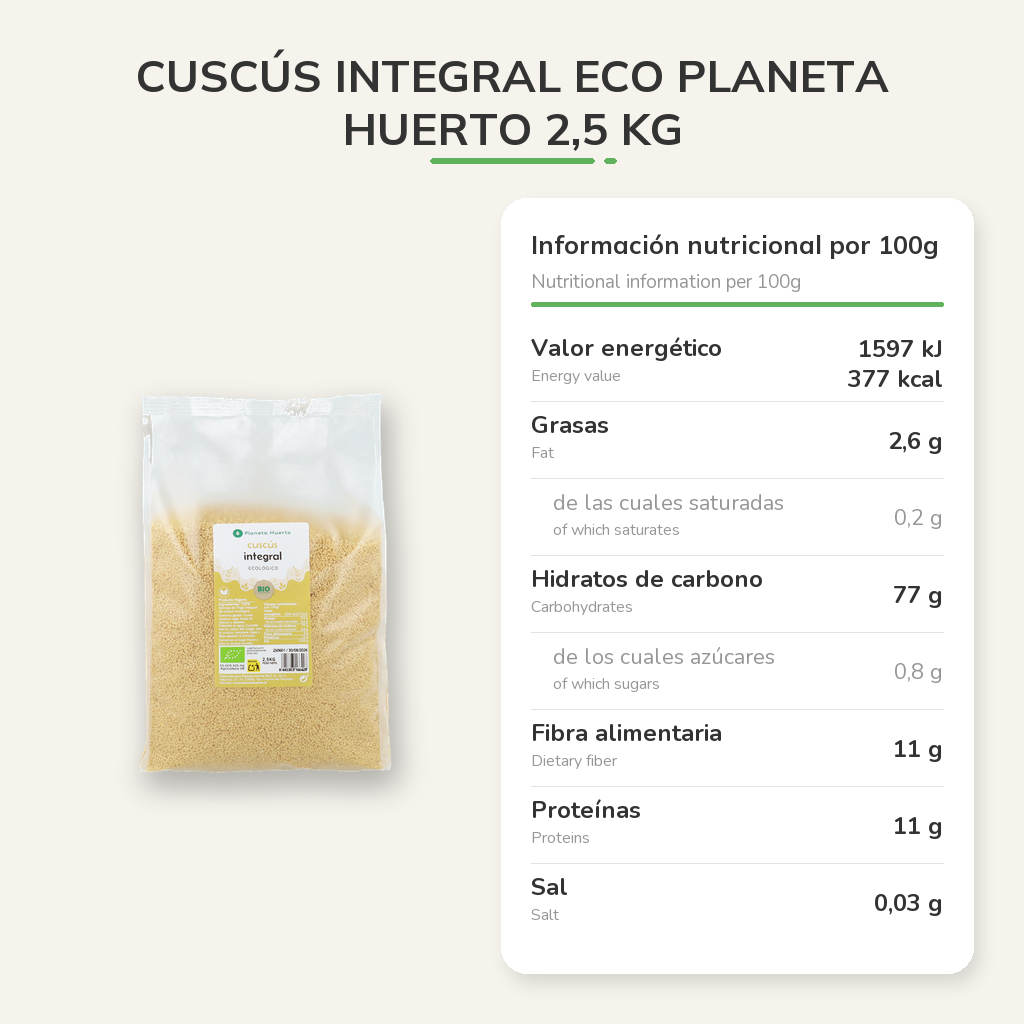 Información nutricional