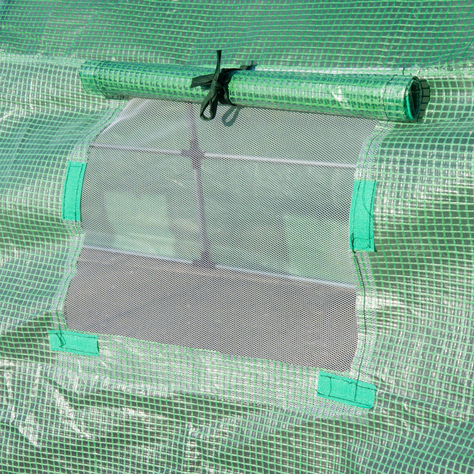 Outsunny Invernadero De Jardín 6x3x2 M Con 12 Ventanas Puerta Verde_4