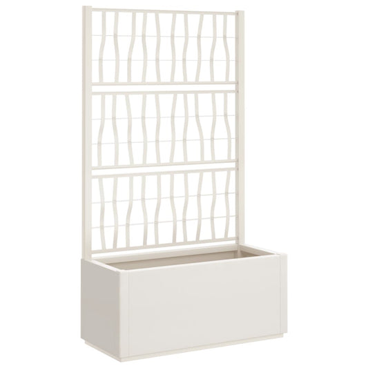 Jardinera Con Enrejado Pp Blanco 80x36x140 Cm_0