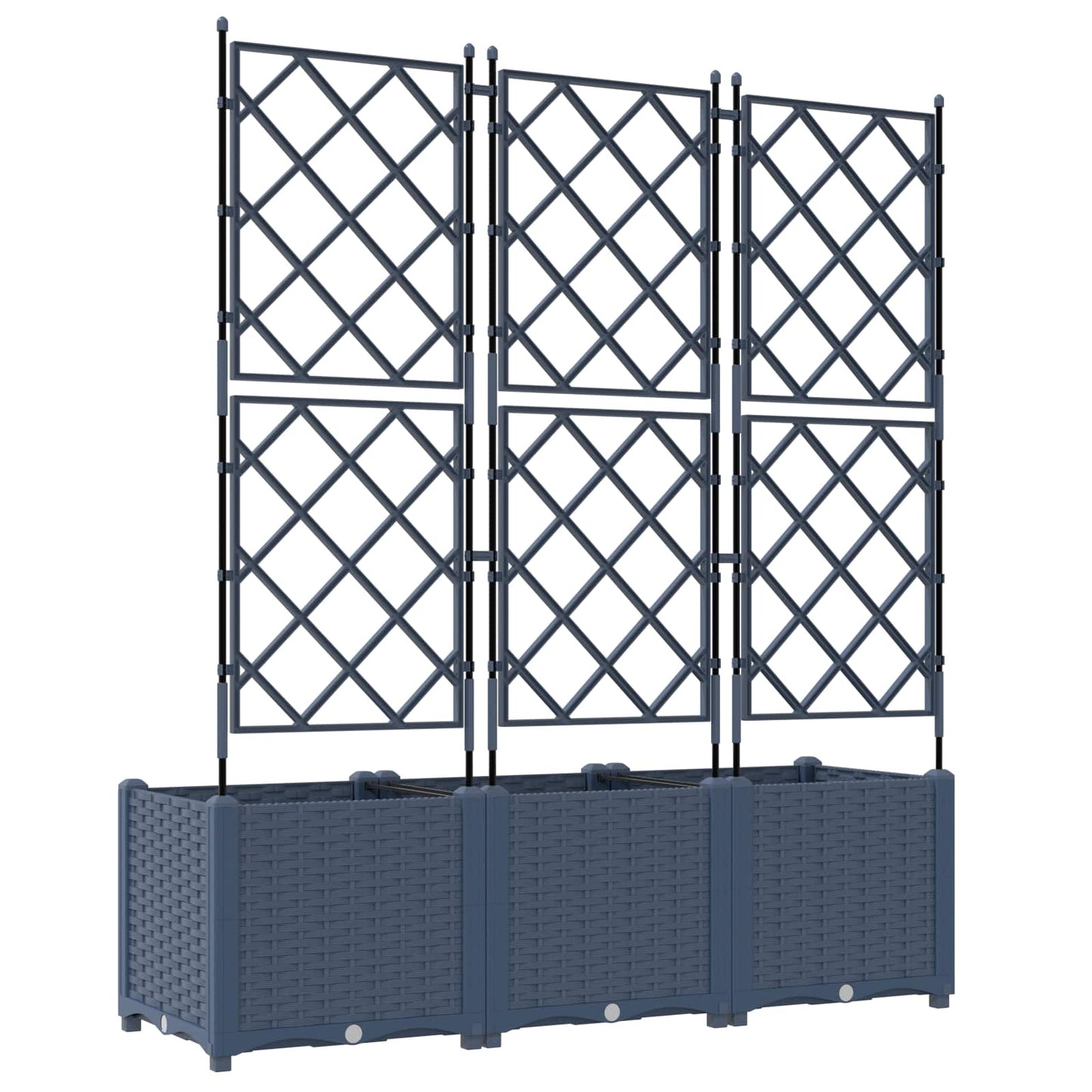 Macetero De Jardín 3 Uds. Gris 120 X 40 X 143 Cm Pp_5