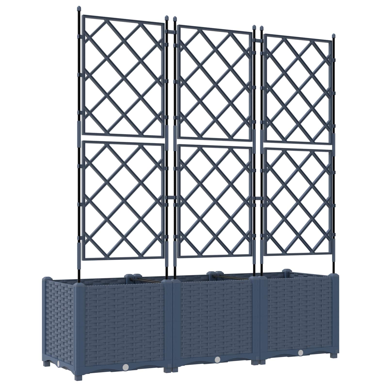 Macetero De Jardín 3 Uds. Gris 120 X 40 X 143 Cm Pp_5