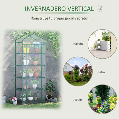 Outsunny Invernadero De Jardín Con 5 Estantes Para Cultivo Plantas 69x49x193 Cm_5