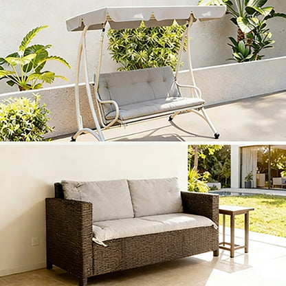 Outsunny Cojín Para Banco De Jardín De 3 Plazas Con Respaldo 150x98x8 Cm Gris_3
