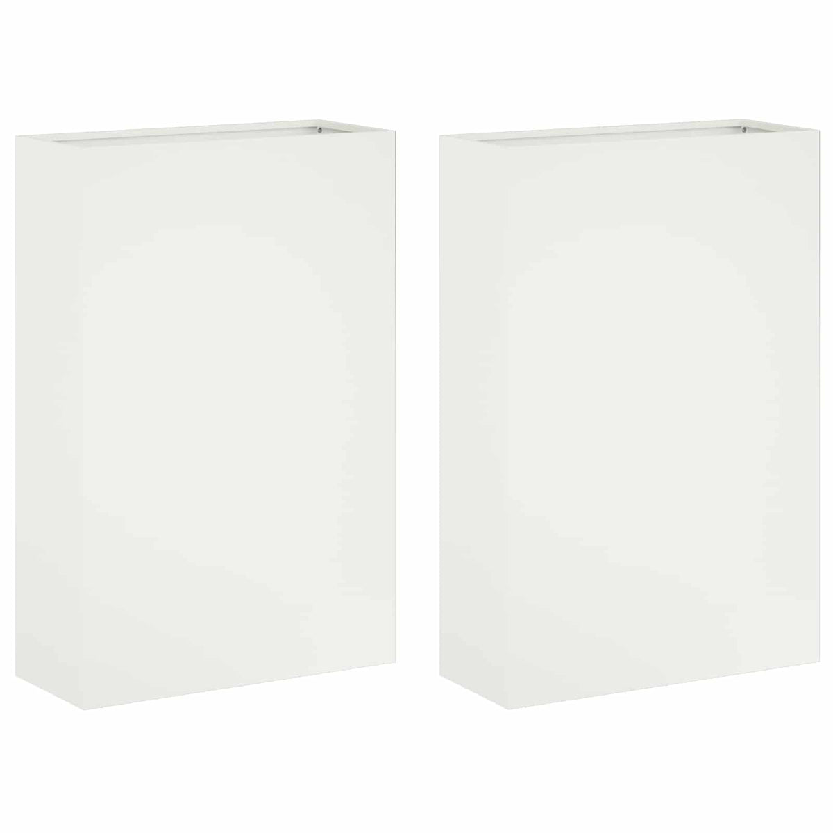 Macetero De Jardín 2 Uds. Blanco 50 X 20 X 75 Cm_0