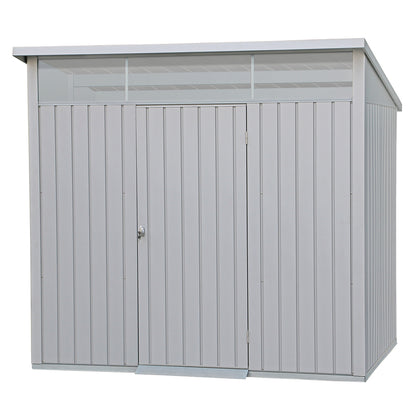 Caseta Jardín Palladium 8×6 Metal Gris Plata_0