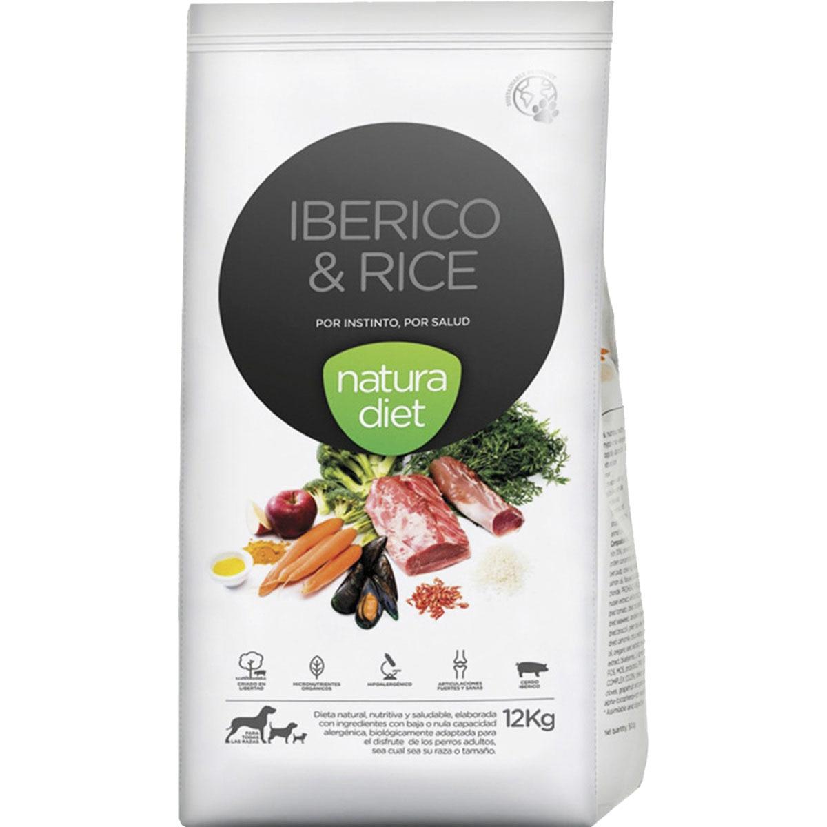 Natura Diet Ibérico & Rice GMO Free Pienso perros 12 Kg