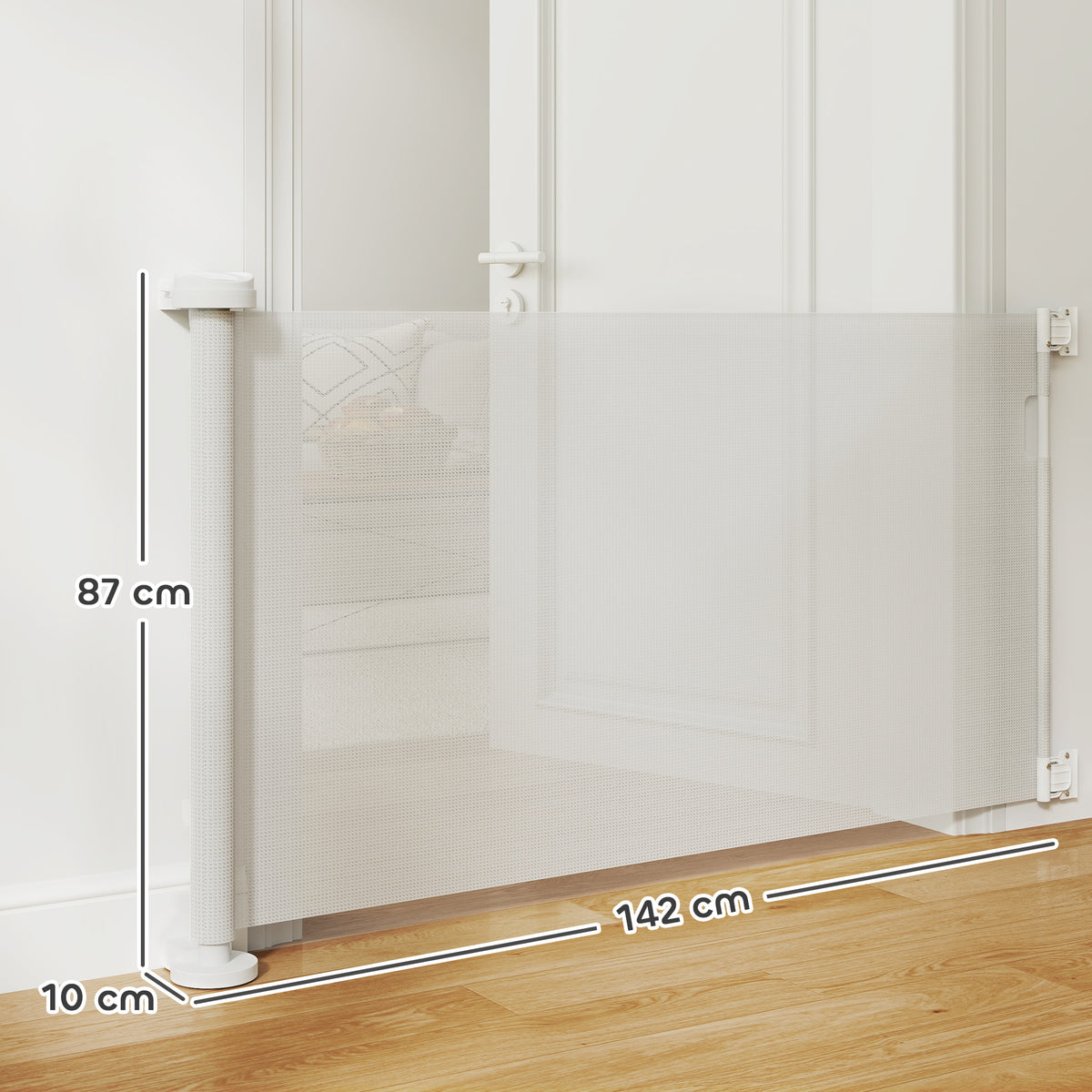Pawhut Barrera De Seguridad Para Perros Retráctil 0-136 Cm Para Escaleras_2