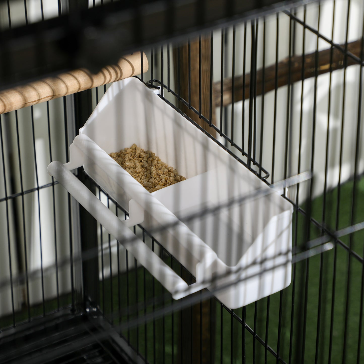 Pawhut Jaula Para Pájaros De 2 Niveles Con Ruedas Bandejas Extraíbles Negro_3
