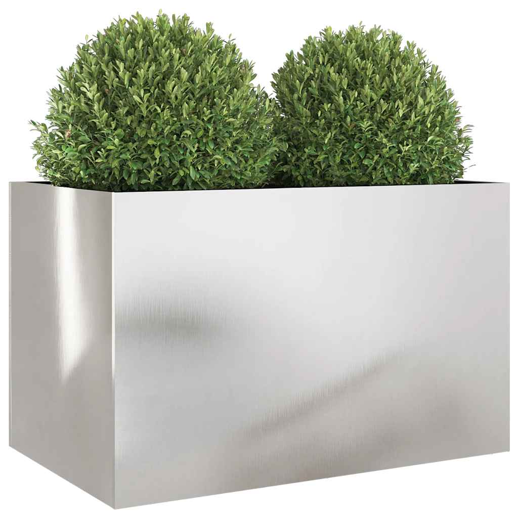 Jardinera De Acero Inoxidable Plateado 62x40x39 Cm_3