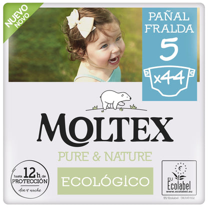 Pañales Moltex Pure &amp; Nature T5 (13-18 kg), 44 Uds