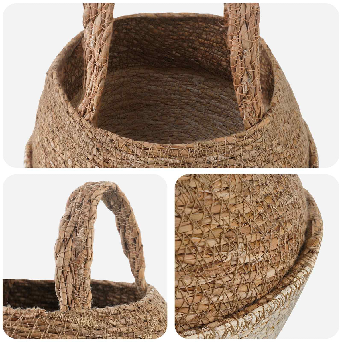 Maceta Con Asas 2 Uds. Blanco Ø 22 X 20 Cm 100% Hierba Marina_3