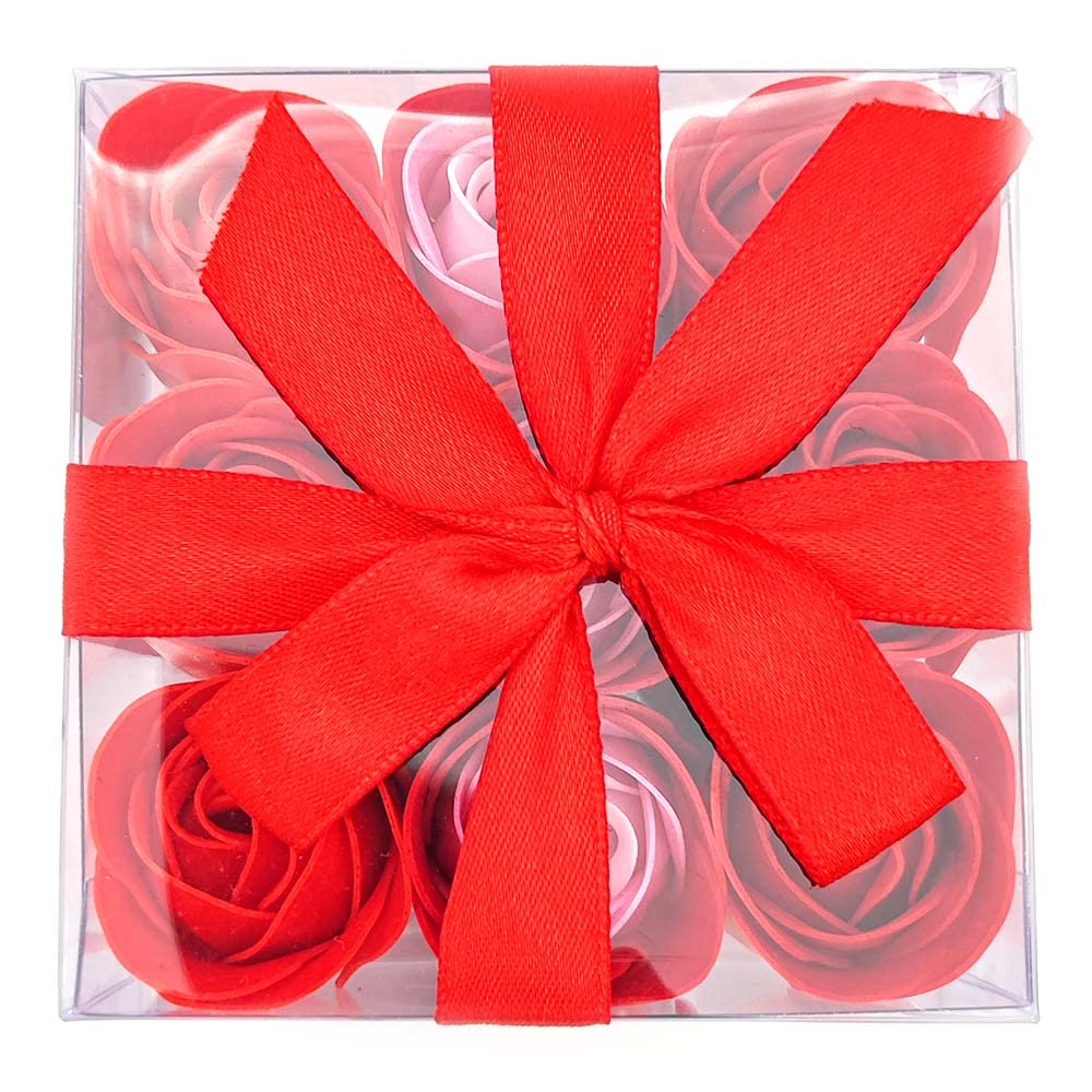 Pack 5 Cajas 9 Rosas De Jabón (rojo) - Flores Con Pétalos De Jabón Perfumados - Regalo Original Para Días Especiales_2