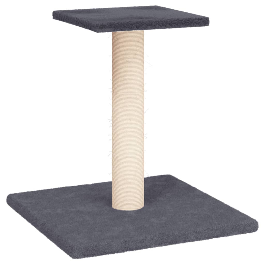 Poste Rascador Para Gatos Con Plataforma Gris Oscuro 38 Cm_0