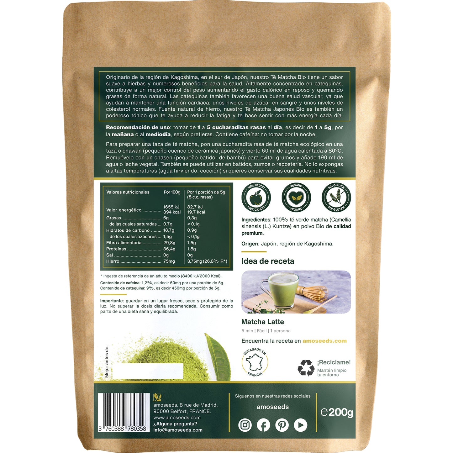 Té Matcha Japonés Premium Bio 200g_4