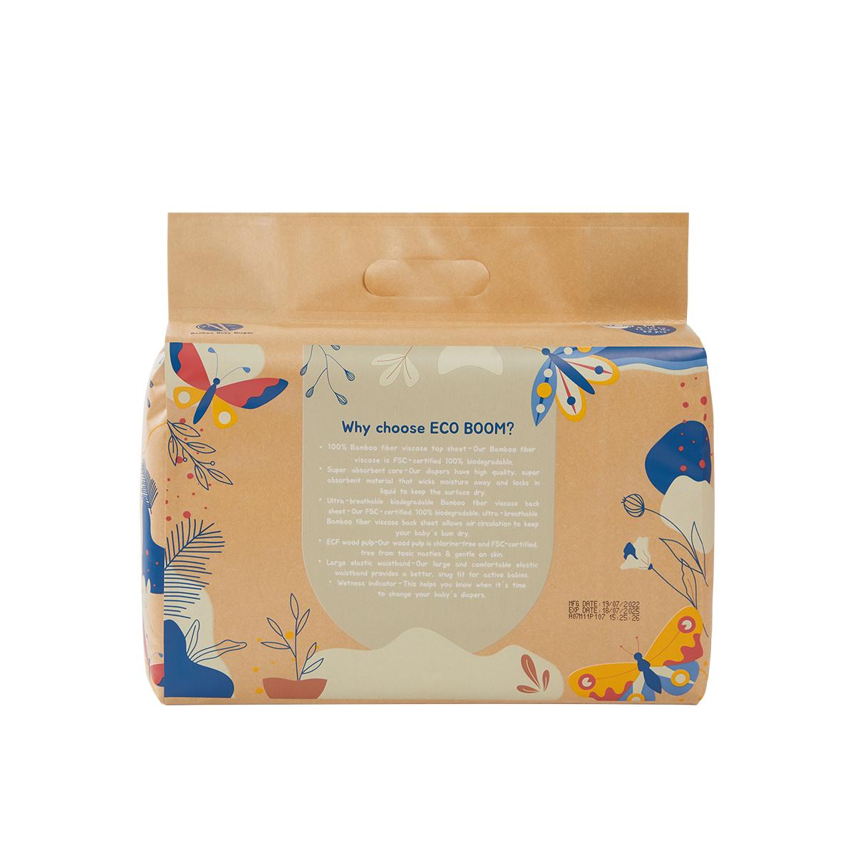 ECOBOOM- Pañal Ecológico de BAMBÚ Eco Boom. 70% Biodegradable, Hipoalergénico (TALLA 3/M, 6-10 KG, PACK 8 BOLSAS, TOTAL 256 PAÑALES)
