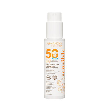 Protector Solar en Spray Bebé bio FPS50 Alphanova 100 ml
