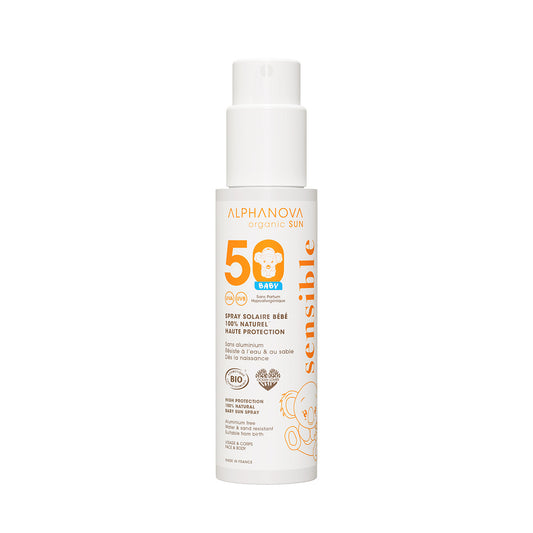 Protector Solar en Spray Bebé bio FPS50 Alphanova 100 ml