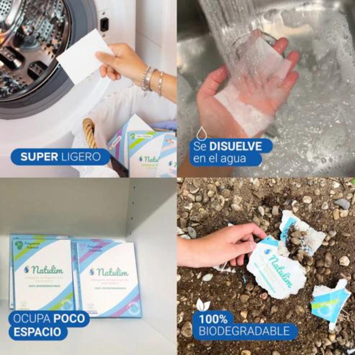 Pack 10x Eco Tiras de Lavar lavanda, Natulim, 40 lavados